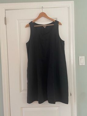 J.Jill black 100% linen sleeveless dress (size L)